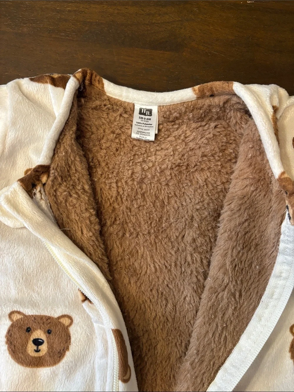 Long sleeve faux fur sleep bag